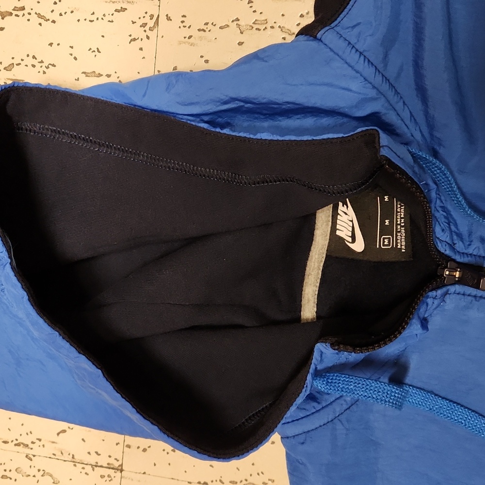 Nike Blue & White 'Just Do It' Spellout Logo Full Zip Hoodie Sweater - Picture 4 of 5